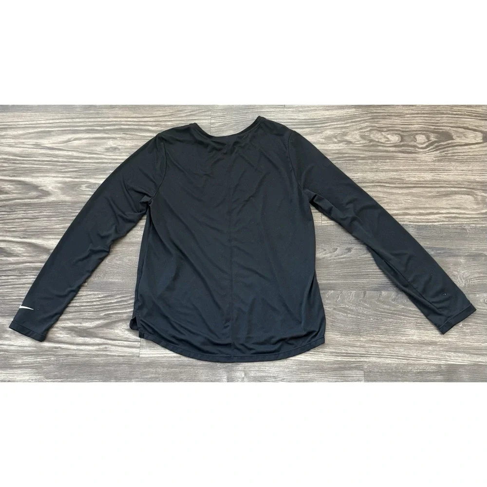 Unisex Youth‎ Nike Dry Fit Long Sleeve Shirt Loose Black Size XL 14-16 Swoosh